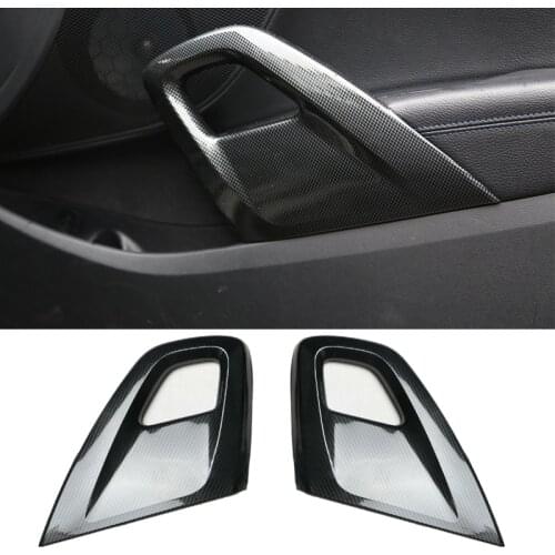 CITALL 2pcs Inner Door Armrest Panel Trim Cover Fit for Hyundai Veloster 2012 2013 2014 2015 2016 2017 Carbon Fiber Style