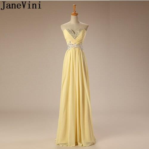 JaneVini Elegant Sweetheart Floor Length Long Wedding Guest Dress For Party Robe Demoiselle Sequined Bridesmaid Dresses Lace-up