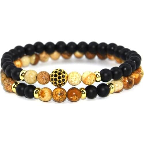 European and American hot-selling 6mm grinding micro-bracelet Bracelet Black zircon elastic two-piece suit hand string