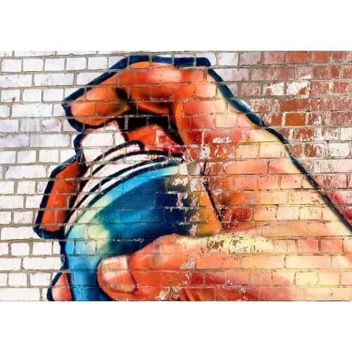 Photo Backdrop Brick Wall Graffiti Hand Vinyl Cloth Backgrounds Photography Props for Children Baby Shower Portrait Photoshoot