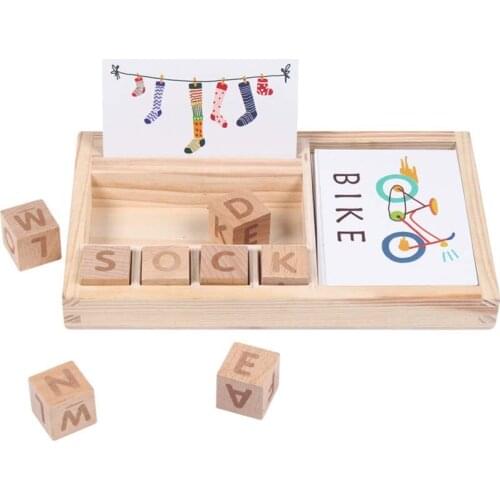 New Wooden Words Spelling Game Kids Early Educational Toys Children Learning Wooden Toys Montessori Education Toy Christmas gift