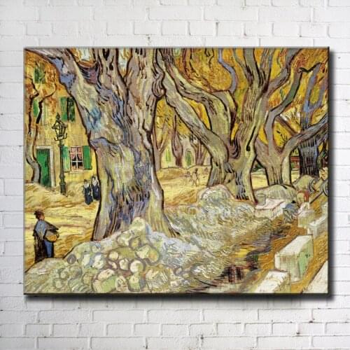 Impression Van people tree road landscape canvas printings oil painting printed on canvas wall art decoration pictures no frame