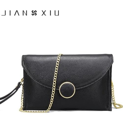 JIANXIU Brand Women Messenger Genuine Leather Bag Chain Shoulder Crossbody Bags For Women Clutch Bag 2020 Purses Ladies Hand Bag