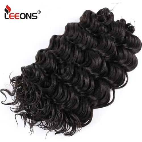 Leeons 20Inch Freetress Water Wave Canecalon Hair Crochet Hair Extensions Water Wave Synthetic Hair Bundles Ombre Braiding Hair