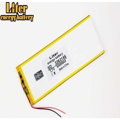 3263156 3.7V 5000mAh Rechargeable li Polymer Li-ion Battery For 8 inch 9inch Tablet PC Hi8 hi8 pro xv8 DVD DVR
