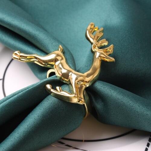 Elk Deer Napkin Rings Holder Table Decorative Ornament For Hotel Christmas Wedding Party Daily Use Home Banquet Decoration