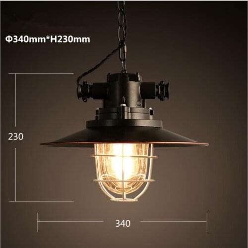 Loft retro industrial wind chandeliers lighting For cafe restaurant bar pot lid single head warehouse Hanging lamps