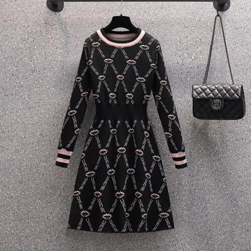 Korean Fashion Casual Knitted Sweater Dress Autumn Winter Slim Long Sleeve Vintage Small Fragrance Mini Dresses For Women 2021