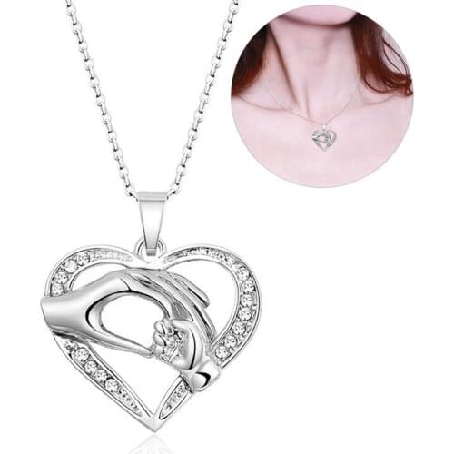 2020 New Gold Plated Heart Necklaces For Women Collars Fashion Jewelry Collarbone Pendant Necklace Mothers Day Gifts
