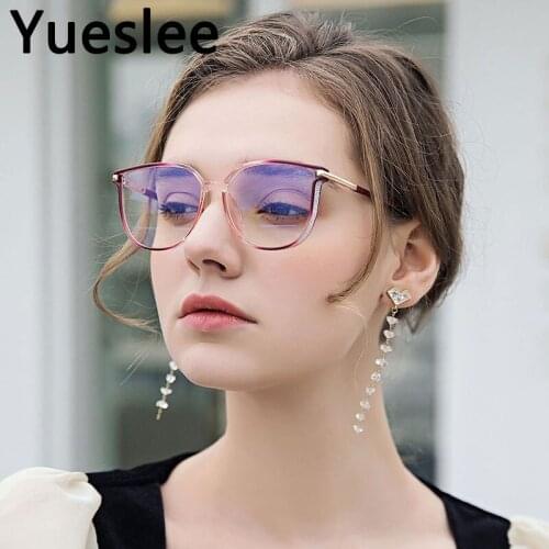 49692 Plastic Titanium Anti Blue Light Round Glasses Frame Men Women Optical Fashion Computer Eyeglasses
