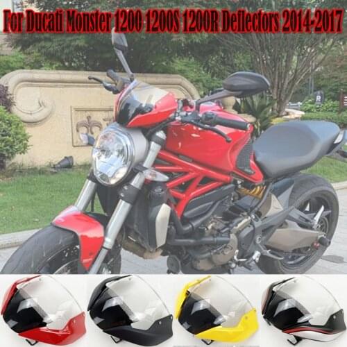 Motorcycle Front Head Cowling Fairing Windshield Windscreen for Ducati Monster 1200 1200S 2014-2017 1200R 2014-2017 Deflectors
