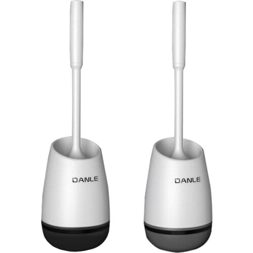 Plastic Wall Mount Bathroom Toilet Brush Holder Set, Toilet Cleaning Brush Kit with Soft Bristle Brush, for Hotel Office Bar