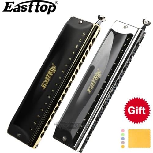 Easttop Professional 16 Holes 64 Tone Chromatic Harmonica Mouth Organ Blues Harp Music Instrumentos Key C Musical Instruments