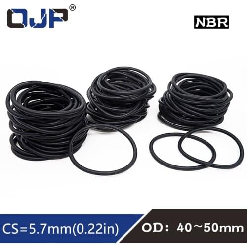 20PC/lot Rubber Ring Black NBR Sealing O-Ring CS5.7mm OD40/45/50mm Nitrile O Ring Seal Oring Gasket Oil Resistant Rings Washer