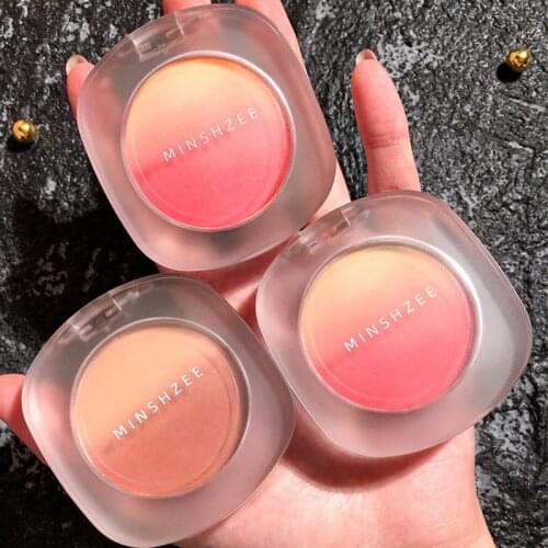 MINSHZEE Peach Gradient Blush, Smooth Rouge, Easy To Color, Waterproof, Fine Powder, Improve Complexion