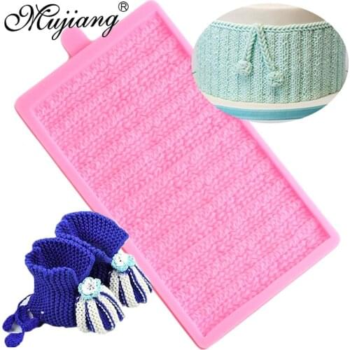 Knitting Silicone Mold DIY Baby Birthday Cake Decorating Mold Fondant Chocolate Gumpaste Molds Candy Mold Cookie Baking Tools