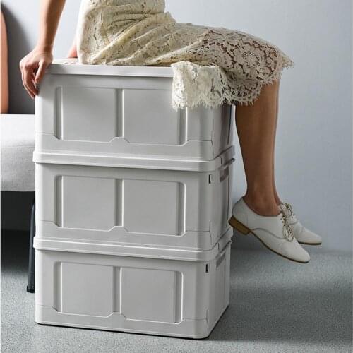 Folding Plastic Storage Crates Large Capacity Collapsible Container for Student Dormitory Toy Clothes Toy House Storage