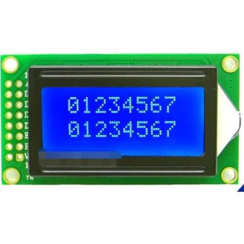 SMR0802-A Blue screen LCD0802A blue background white words Character dot matrix screen module 5V blue and white screen parallel