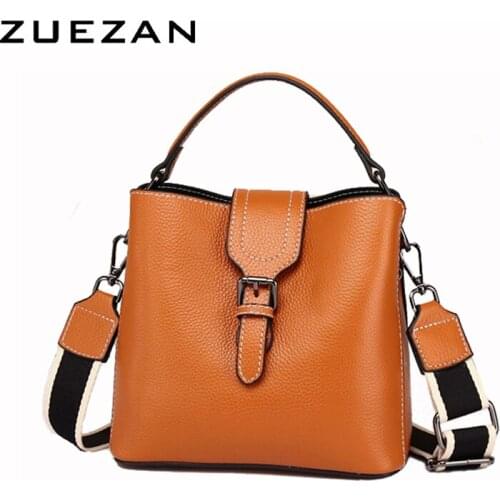 3 Compartments,Girls Bucket Handbag, Real Cows skin, Women Genuine Leather Messenger Bag, Female Shoulder Cross-body Bag, D059