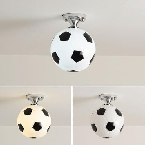 Basketball Football Led Ceiling Lights Modern Glass Ball Ceiling Lighting Dining Room Kids Children Bedroom Lamp Cafe Home Decor