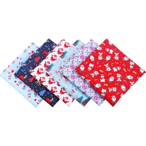 DIY Christmas pattern polyster and cotton fabric patchwork printed tulle textile sewing doll dress quilt cloth 50 * 145cm/piece