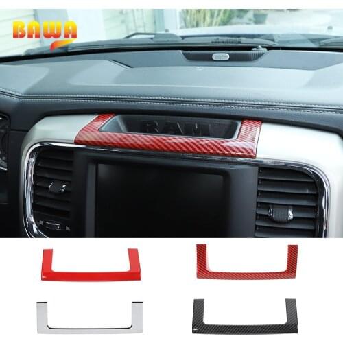 BAWA Interior Mouldings Car Central Console Storage Compartment Decoration Cover Stickers for Dodge Ram 1500 2010-2017