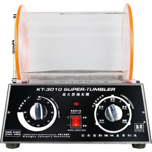 KT-3010 Rolling Drum Polishing Machine Jewelry Vibratory Tumbler Barrel Rotary Tumbling Machine Jewelry Polisher Capacity 12kgs