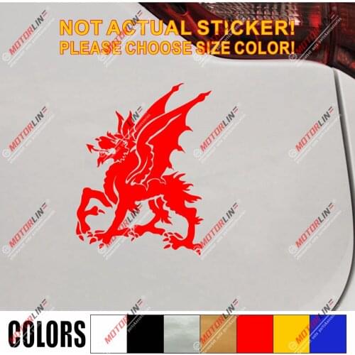 Wales Red Dragon Decal Sticker Welsh Y Ddraig Goch Car Vinyl pick size color j
