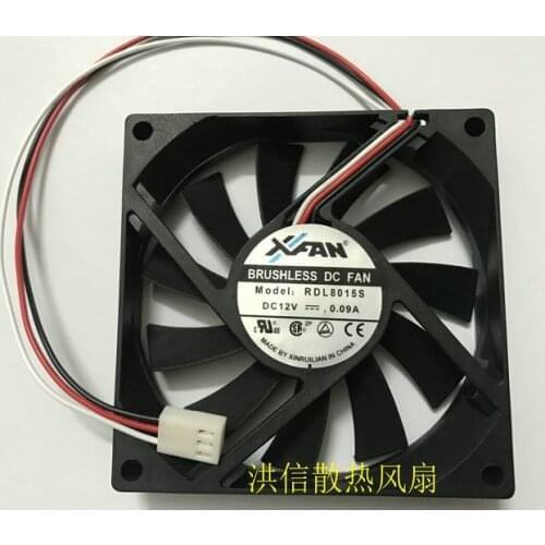 XFAN RDL8015S Server Cooling Fan DC 12V 0.09A 80x80x15mm 3-Wire
