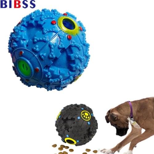 Trumpet Sound Leakage Funny Food Ball Dog toy Pet shrieking Ball Puzzle Resistant Teeth Bite Perros Toys For small medium-dogs
