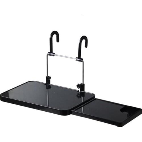 Foldable Car Computer Rack with Drawer Shelf Car Steering Wheel Seat Back Laptop Tray Food Drink Table Holder Stand