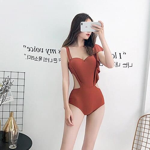 Swimsuit Women Summer 2019 Woman One Piece Swimsuits Solid Suspension Sexy Covering Underwire Holds Beach Paisley Polyester