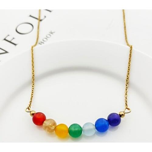 Bohemian Handmade Beaded Pendnat Necklace for Women Fashion Jewelry Multi Color Natural Stone Statement Necklaces Wedding Gifts