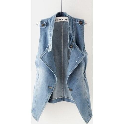 Vests for women sleeveless jacket women waistcoat autumn winter 2018 jeans denim vest ladies sleeveless vest female DD1623