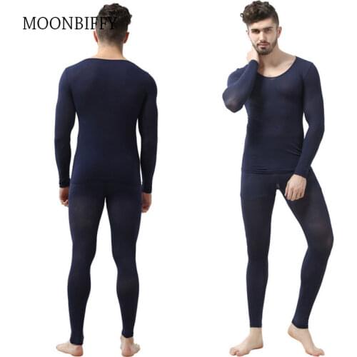 Winter 37 Degree Constant Temperature Thermal Underwear for Men Ultrathin Elastic Thermo Underwear Seamless Long Johns