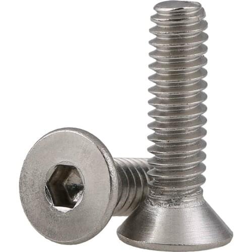 10Pcs 4-40 ANSIB18.3F 304 Stainless Steel Hexagon Countersunk Head Machine Screws