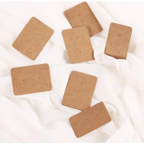 100Pcs 2.5x3.5cm Blank Kraft Paper Ear Studs Card Hang Tag Jewelry Display Earring Favor Marking Garment Prices Label Tags