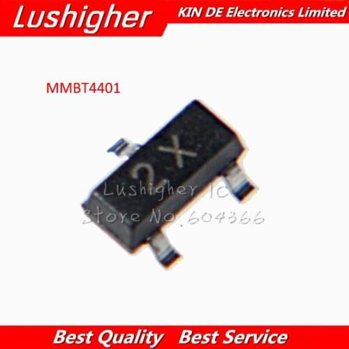 100pcs MMBT4401LT1G SOT23 MMBT4401 SOT23-3 SMD 2X 40V 600mA New Original