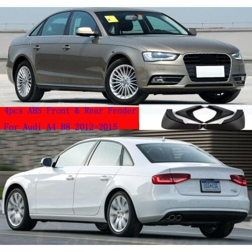 4pcs ABS Front & Rear Fender For Audi A4 B8 2012-2015 Facelifted Mudflaps Splash Guards Mud Flap Front Rear Mudguards Fender