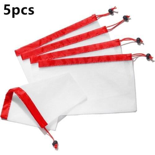 5pcs Reusable Mesh Produce Bags Washable Eco Friendly Bags for Grocery Shopping Storage Fruit Vegetable Toys