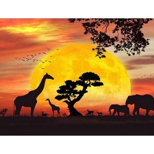 5D Cross Stitch Full Diamond Rhinestones Home Decor diy diamond 5D diamond embroidery sunset scenery diamond painting L229