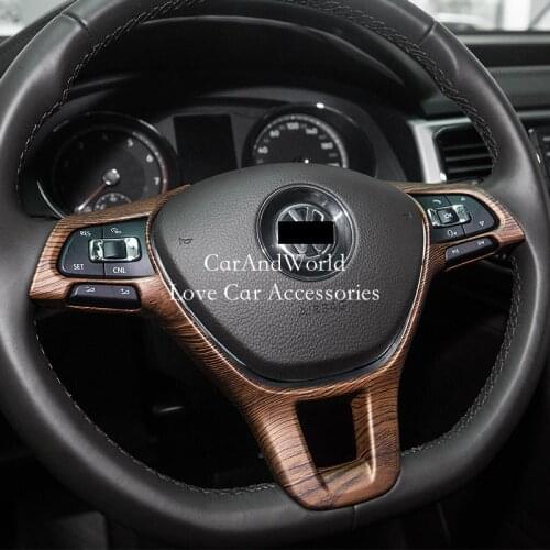 Accessories For Volkswagon VW Tiguan 2017 2018 2019 Steering Wheel Switch Button Sequins Cover Trims High Model Car Decoration