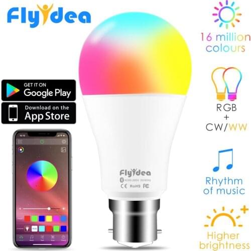 Wireless Bluetooth led Light B22 Color Changing Magic Bulb Dimmable lamp RGBW 20 Modes Apply to IOS Android Smart Home Lighting