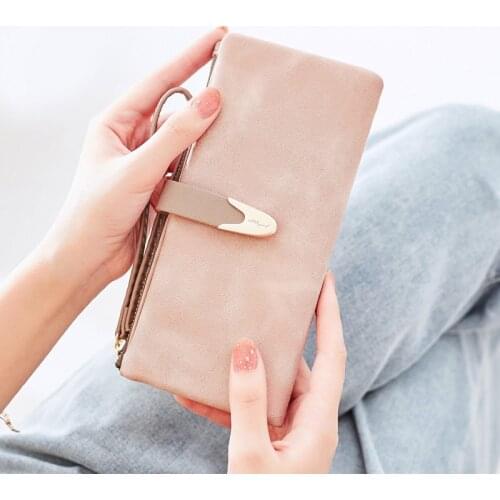 Brand Wallet With Wrist Women Long Design Fashion Purse Zipper Hasp Multifunction Card Holder Clutch Long Wallet