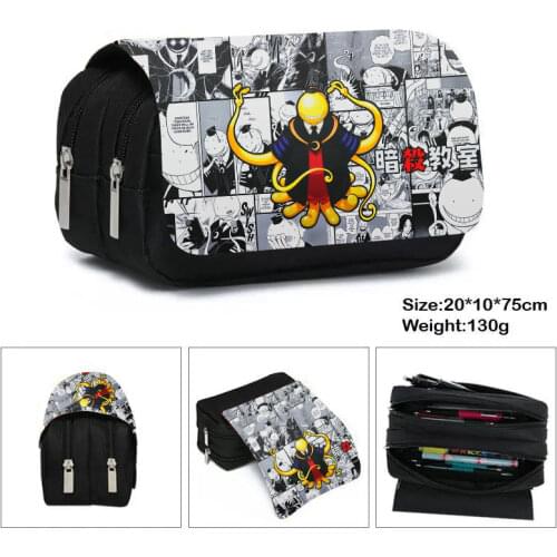 Anime Assassination Classroom Pencil Bag Teenager Learning Stationery Boys Girls Cartoon Multifunctional Pencil Case