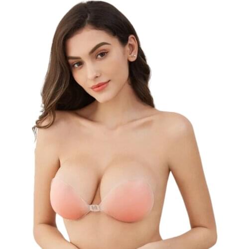 CYHWR Womens transparent seamless silicone push up backless rubber bra strapless backless bra