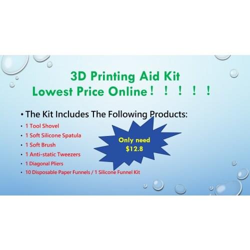 PHOTON SLA/DLP3D printed deburring cleaning tool kit, tweezers, tool spatula, diagonal pliers, silicone soft spatula, 10 funnels