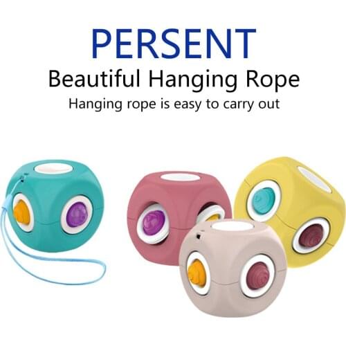 Anxiety Relief Cube Fidget Toy Sensory Decompression Gyro Cube with Rope for Anxiety Relief Kill Time Montessori Educational Toy