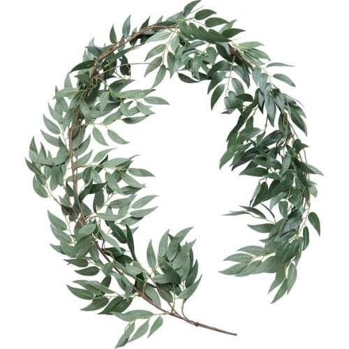 Willow Leaves Vine Ivy Garland Artificial Palnts Rattan Wedding Backdrop Decoration Wall Hanging Vine Party Arch Home Decor