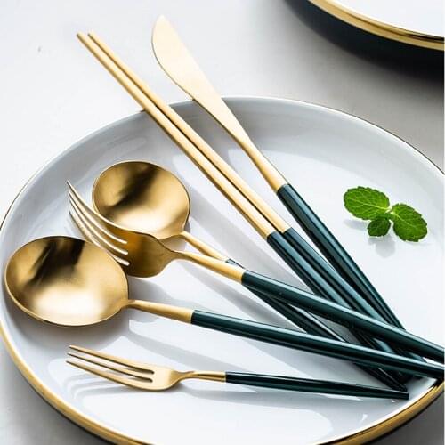 Dinnerware Cutlery Set Tableware Set Gold Cutlery Stainless Steel Spoon Fork Spoon Tableware Kitchen Spoon And Fork Set